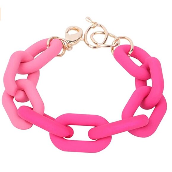 Acrylic Candy Chain Bracelet Colorful Link - Picture 5 of 6